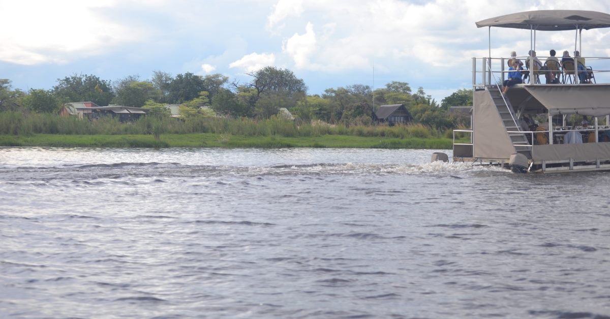 Chobe River cruise boat departing from Kasane, Botswana