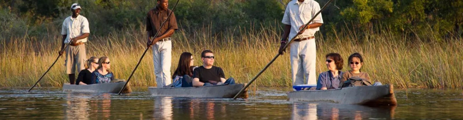 Mokoro canoe safari in the Okavango Delta on the 9-Day Victoria Falls to Okavango Delta tour